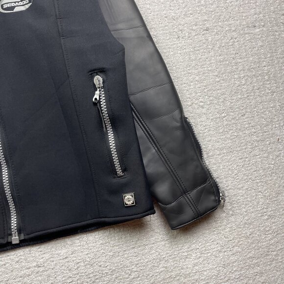 VTG Sea-doo Bombardier Racing Biker Neoprene Jacket Quilted Black Men S Jet Ski - Picture 4 of 14